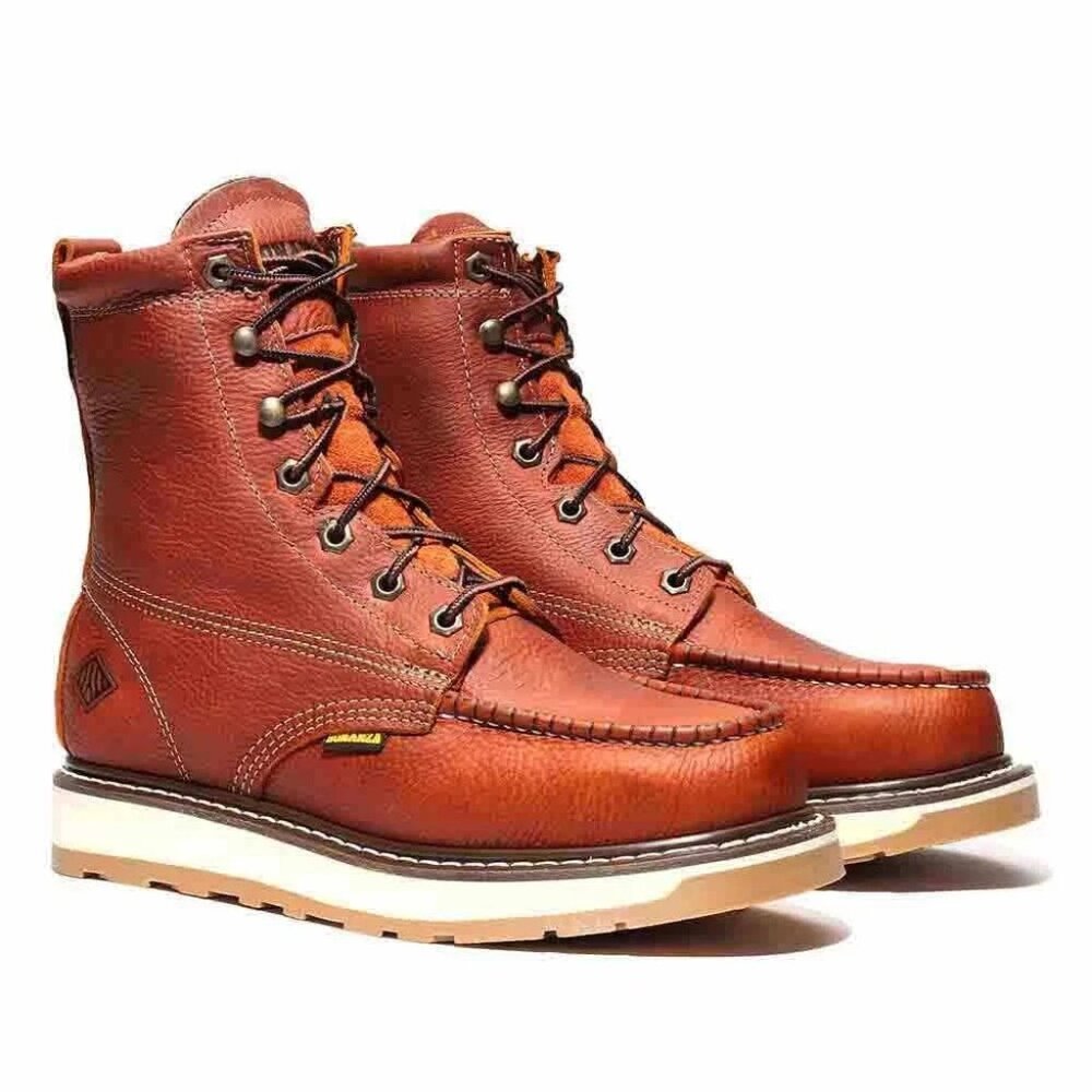 Bonanza Frontier 8-Inch Light Brown Dual Work Boot Men Construction Boots